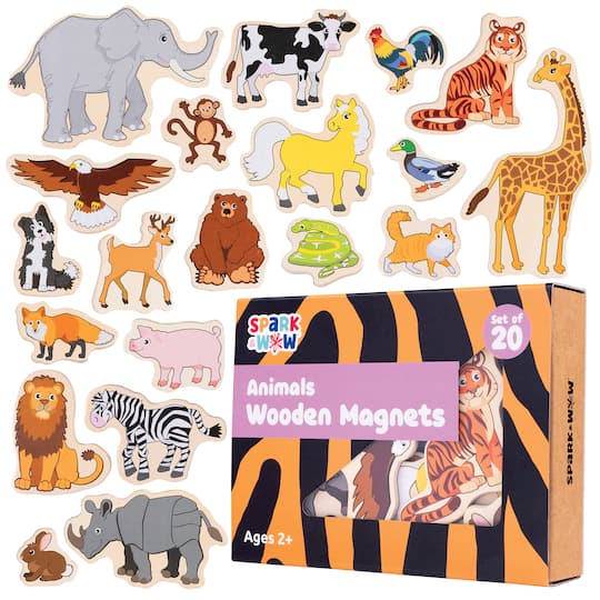 Spark & Wow Wooden Animals Magnet Set
